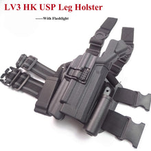 Load image into Gallery viewer, Military Tactical Pistol Right Hand  HK USP Gun Holster With Flashlight Pouch For HK USP Outdoor Hunting Handgun Leg Holster